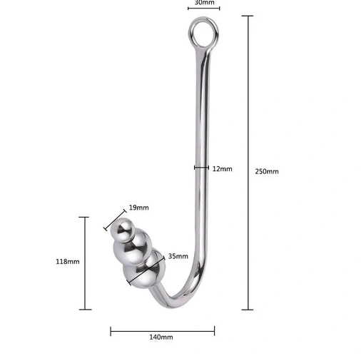 Beaded Elegant Hook Anal with 5334 Cuffs Collar and 0821